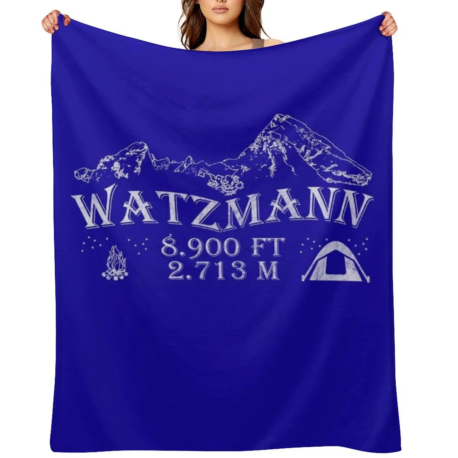 

Watzmann mountains hiking altitude tent campfire Throw Blanket For Baby Bed Plaid on the sofa Blankets