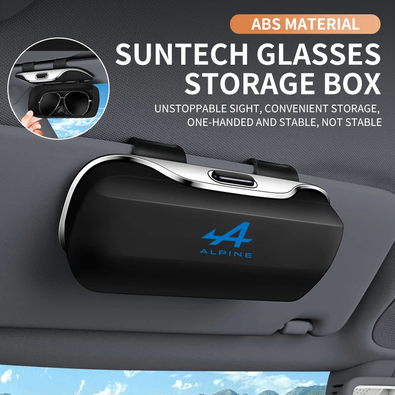 

For For ALPINE Alpine Sticker Logo f1 A110 Logo A290 Car Interior 2025 Accessories Car Visor Sunglasses Car Glasses Case Box