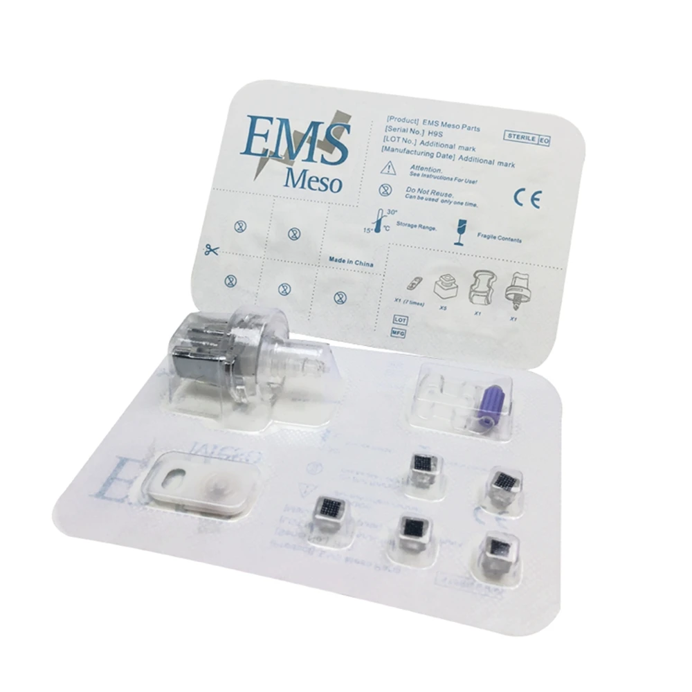 EMS Monocrystalline Silicon Chip Replacement Head 1 Set For Injector Mesotherapy Gun Needle Free  Moisturizing Mesogun