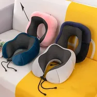 Memory Foam U-Shaped Cervical Pillow Soft Travel Neck Support for Plane Car Nap