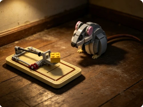 2026 New MOC Mouse Trap and Mouse Clip Creative Design Toy Model, Suitable for Adult Christmas and Birthday Gifts