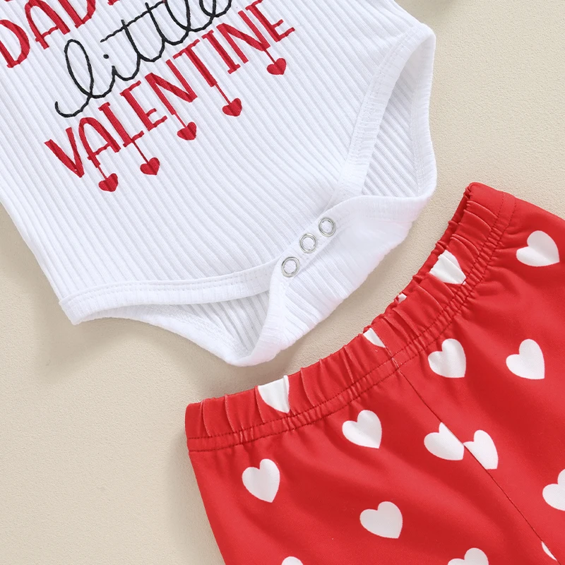 Mi primer día de San Valentín, traje para niña, Daddys infantiles, pantalones acampanados para recién nacidos, ropa de San Valentín