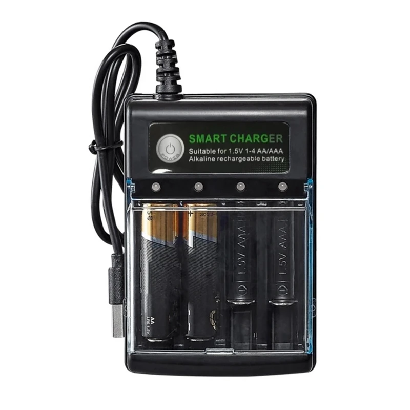 4 Slots Smart USB Battery Charger for Rechargeable Battery AA AAA AAAA 1.5V Alkaline 14500 10440 16340 10440 3.2V Charge-DTB3 view 3