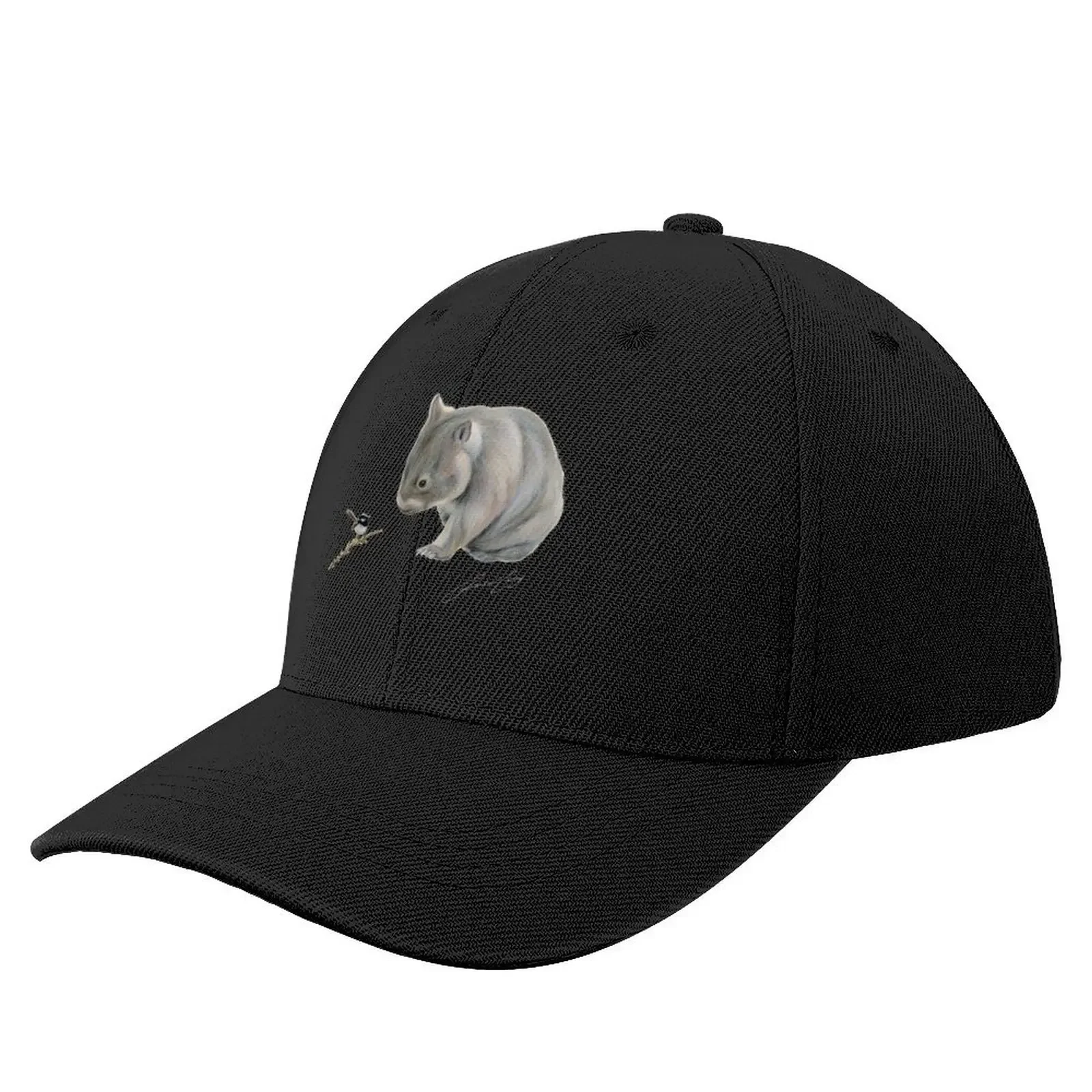 Wombat and Blue Wren Friends with signature. Superb blue fairy wren. Baseball Cap dad hat hard hat Baseball Men Women's