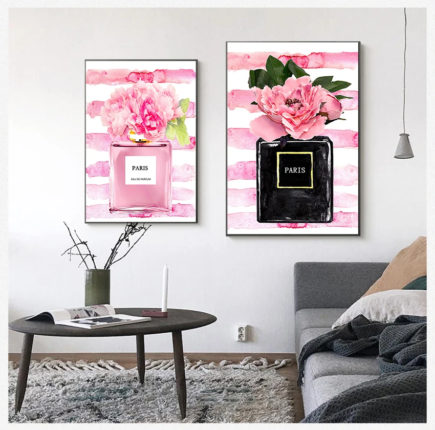 Coco Wall Pictures For Living Room Fashion Posters and Prints No Frame Modern Wall Art Home Decor Perfume Bottle Canvas Painting