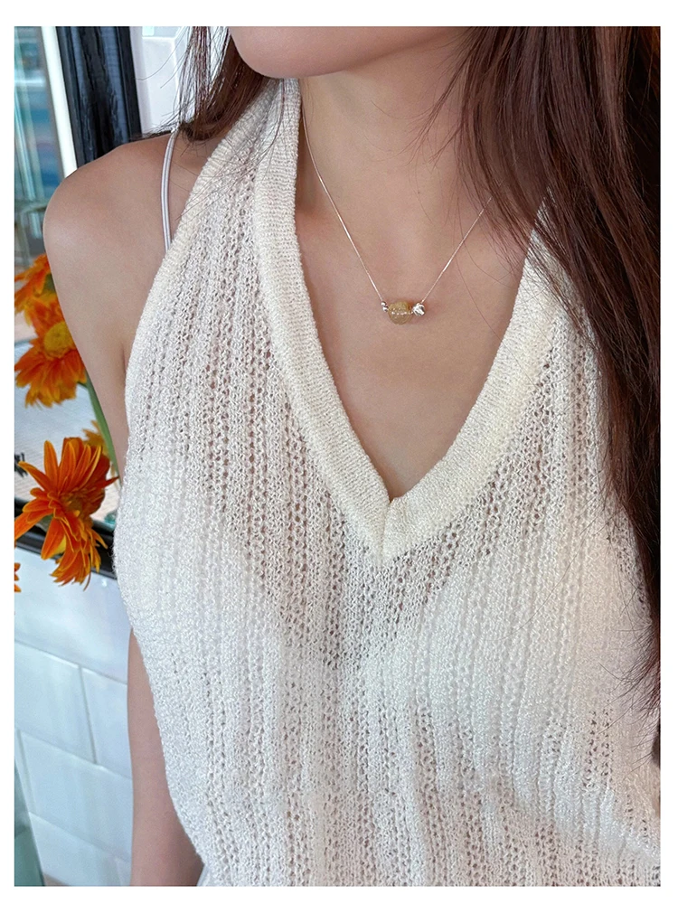 Silberfarbene Halskette mit einzelnem runden künstlichen Imitationskristall-Anhänger für Damen und Herren, Box-Kette, zierlicher Choker, Schmuck, Geschenk – Detail 21