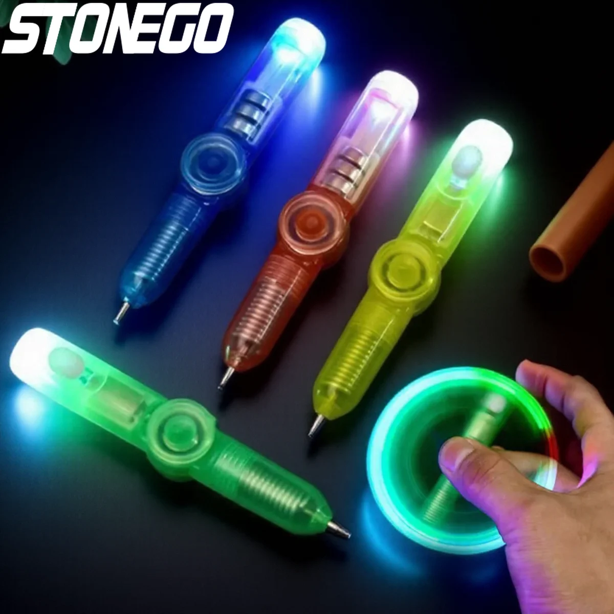 

Креативная светодиодная светящаяся ручка для снятия стресса, офисные принадлежности, вращающаяся волшебная декомпрессионная игрушка, канцелярские принадлежности