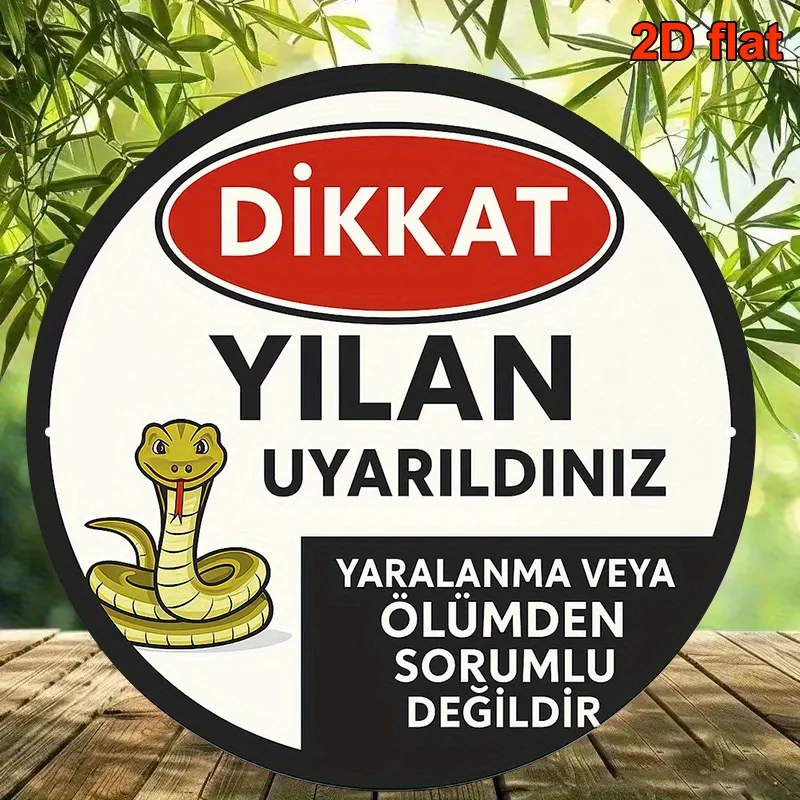 2D Flat, 1pc, 8*8-Inch Round Turkish Aluminum Sign, 