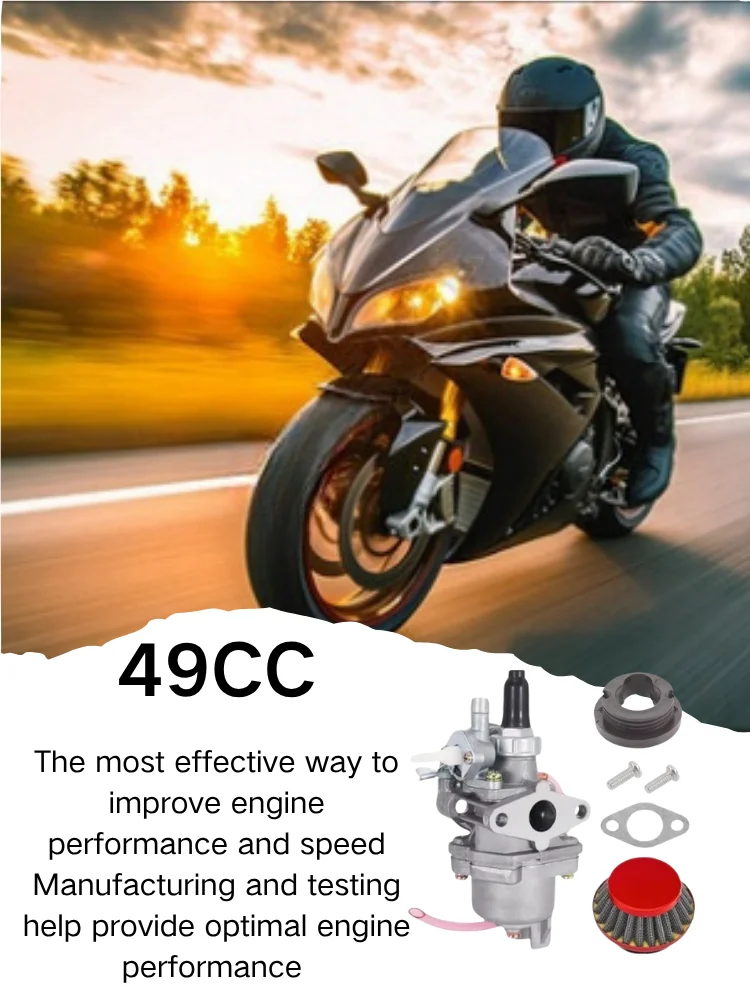 AliExpress NONE 49CC For 43cc 47cc 49cc Engine Mini Moto ATV Quad Dirt Pocket Bike Go Kart 2 Stroke Carburetor With Steel Air Filter Inlet Pipe