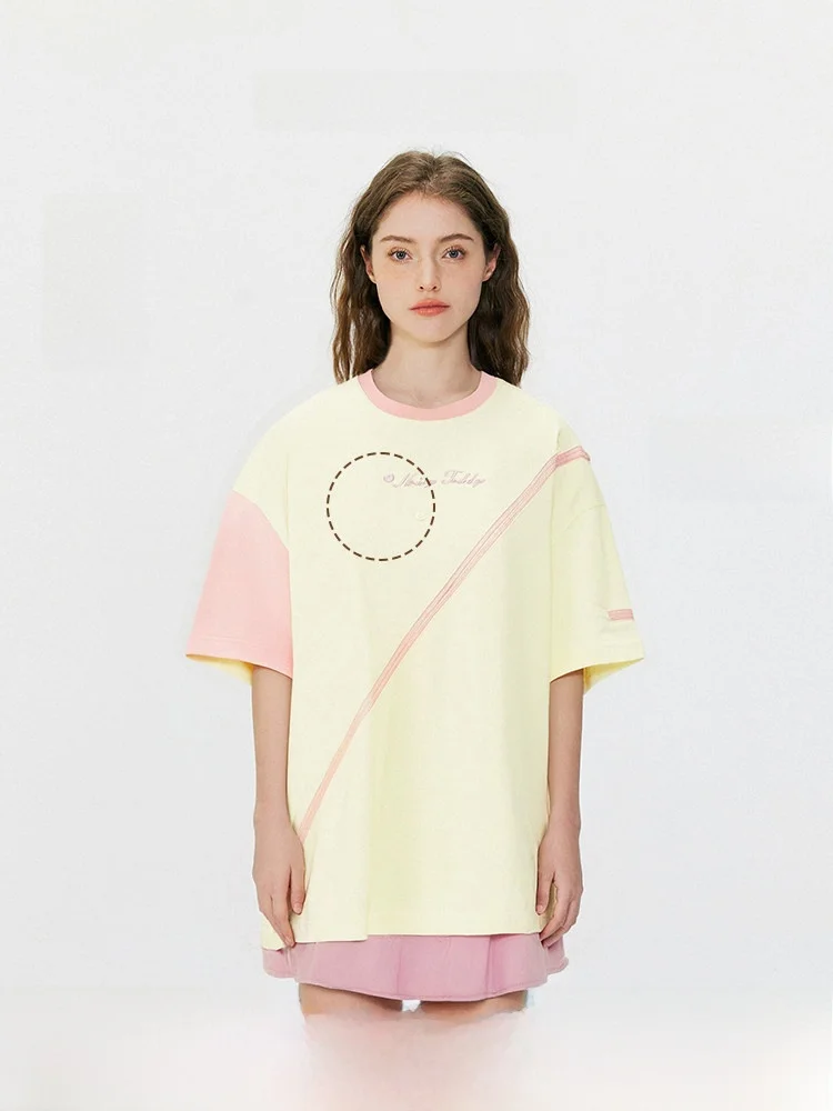 

Faionable Color Blo Women's round Ne ort Sve T-irt Cute 3D Bear Casual Cotton Summer Top NOISY TEDDY25 New Arrival