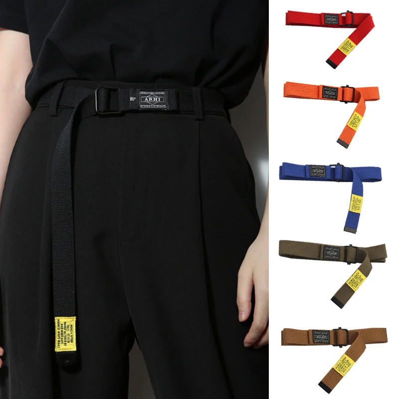 

Fashion Weaving Canvas Belt For Women Men Waistband Jeans Trouser Decorative Waist Belt Portable Adjustable Harajuku Waist Strap