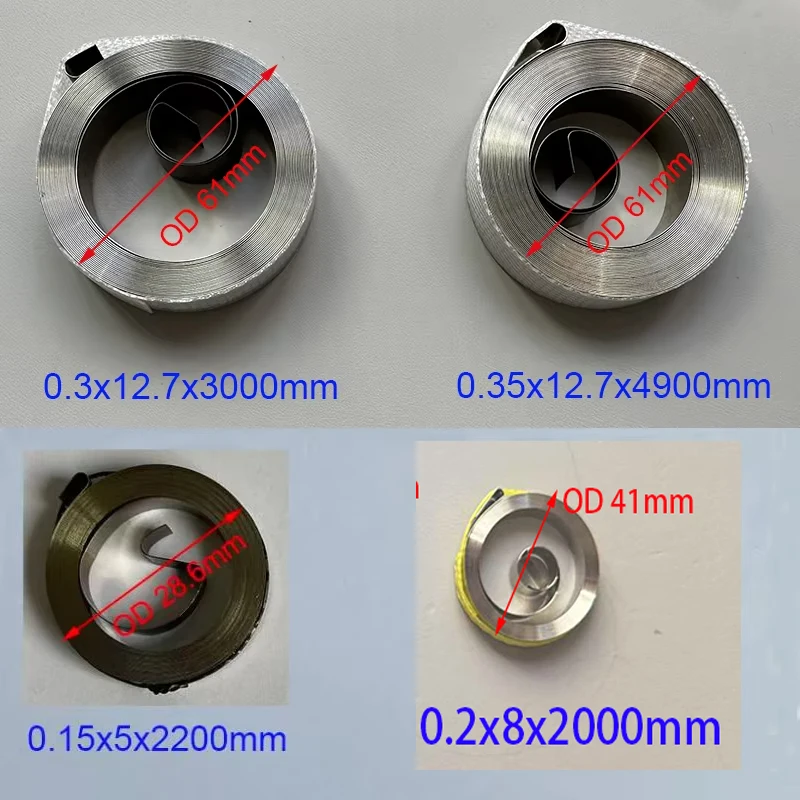 卸売格安スパイラルフラットワイヤーコイル春一定の力スプリング0.2/0.25ミリメートル厚さ * 8ミリメートル幅 * 5000ミリメートルの長さ