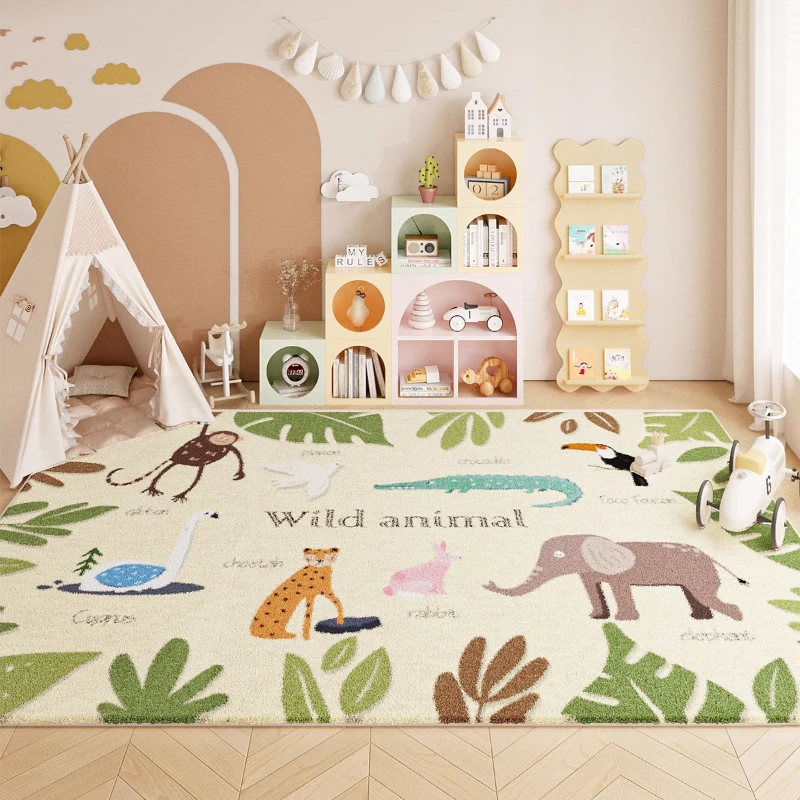 Cartoon Style Rugs for Bedroom Thickend Plush Children\'s Floor Mat Large Area Living Room Decoration Carpet Home Fluffy Soft Rug
