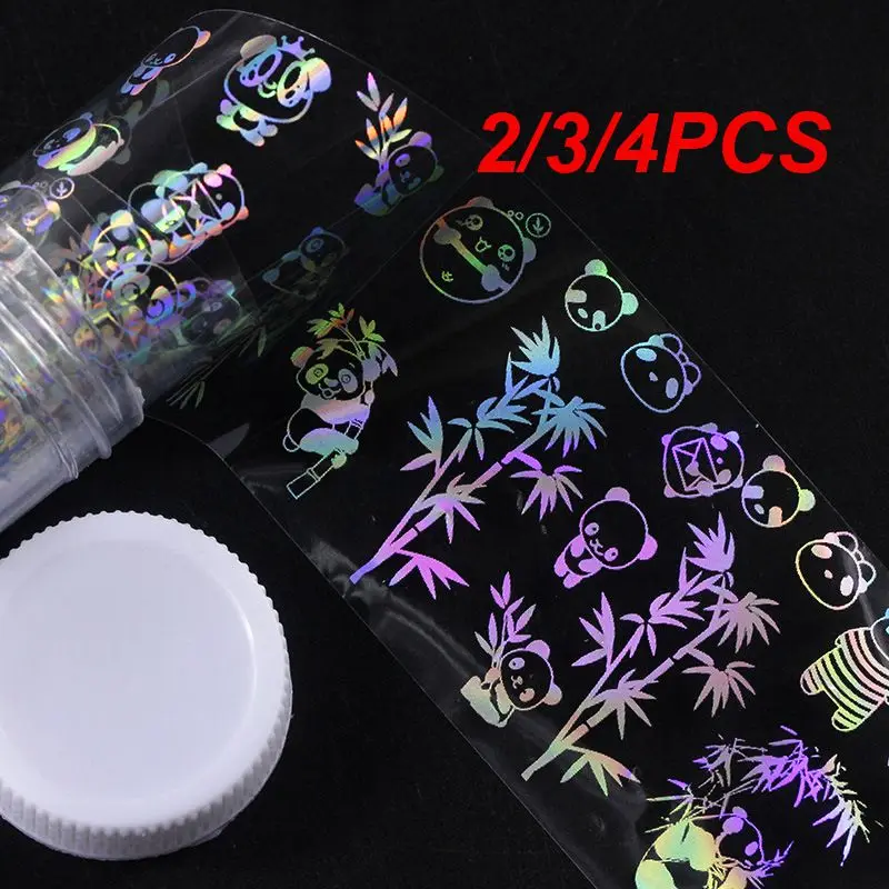 2/3/4PCS Line Unique Eye-catching Flower Nail Design Holographic Special Occasions Popular Sticker Easy To Use Vibrant Nail Foil