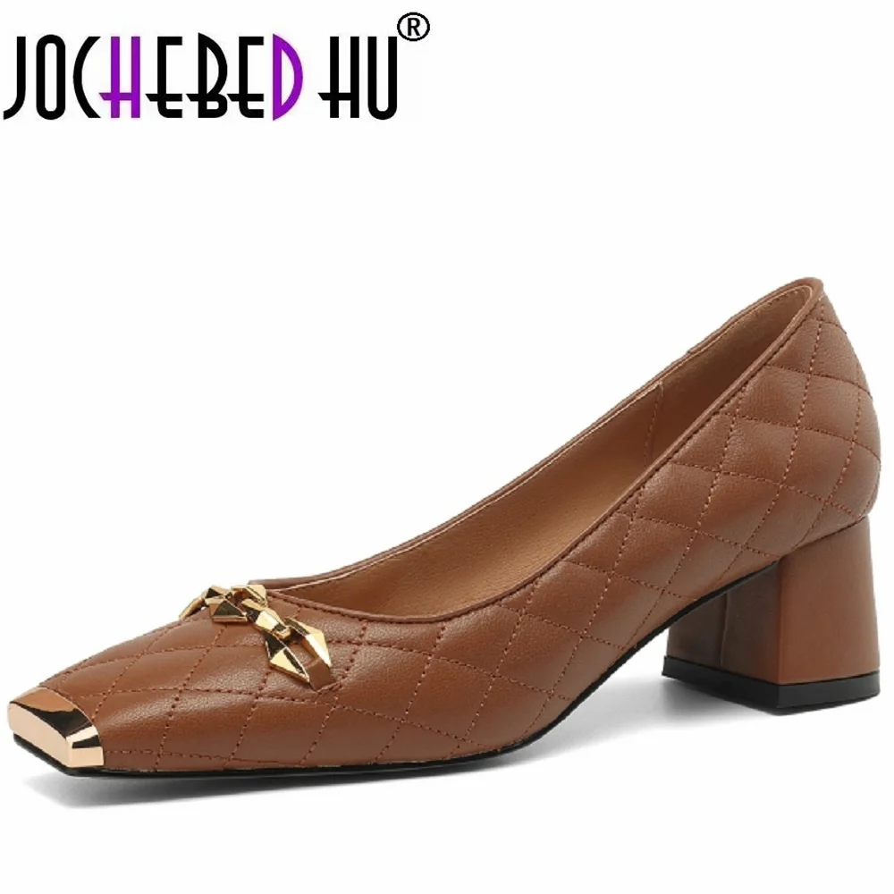 1948 jochebed hu】nuovo arrivo Design a catena scarpe con tacco alto in vera pelle primavera moda tempo libero Club Party Wedding scarpe con tacco da