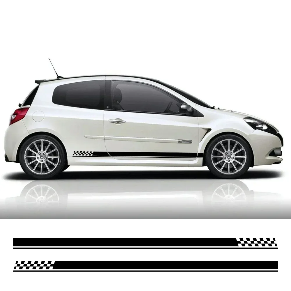 

2Pcs Racing Style Car Stickers For Renault Clio RS R.S. MK2 MK3 MK4 Side Door Body Skirt PVC Film Decals Auto Tuning Accessories