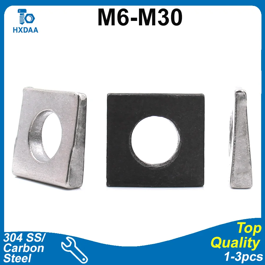 M6 M8 M10 M12 M14 M16 M18 M20 M22 M24 M27 M30 304 Stainless Steel/Carbon Steel Black Oxide Square Taper Washers GB852 for I-Beam