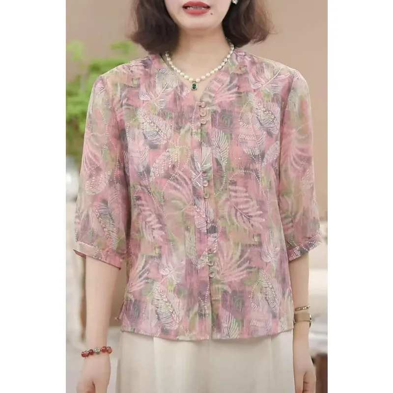 

Весенне-осенняя футболка с v-образным вырезом и рукавами три четверти в стиле ретро, универсальный топ