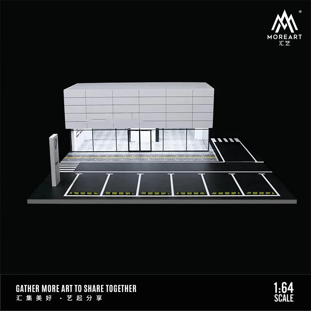 MoreArt & TIME MICRO 1:64 modello di parcheggio aperto, scena del parcheggio, foto per modelli di auto e raccolta di regali