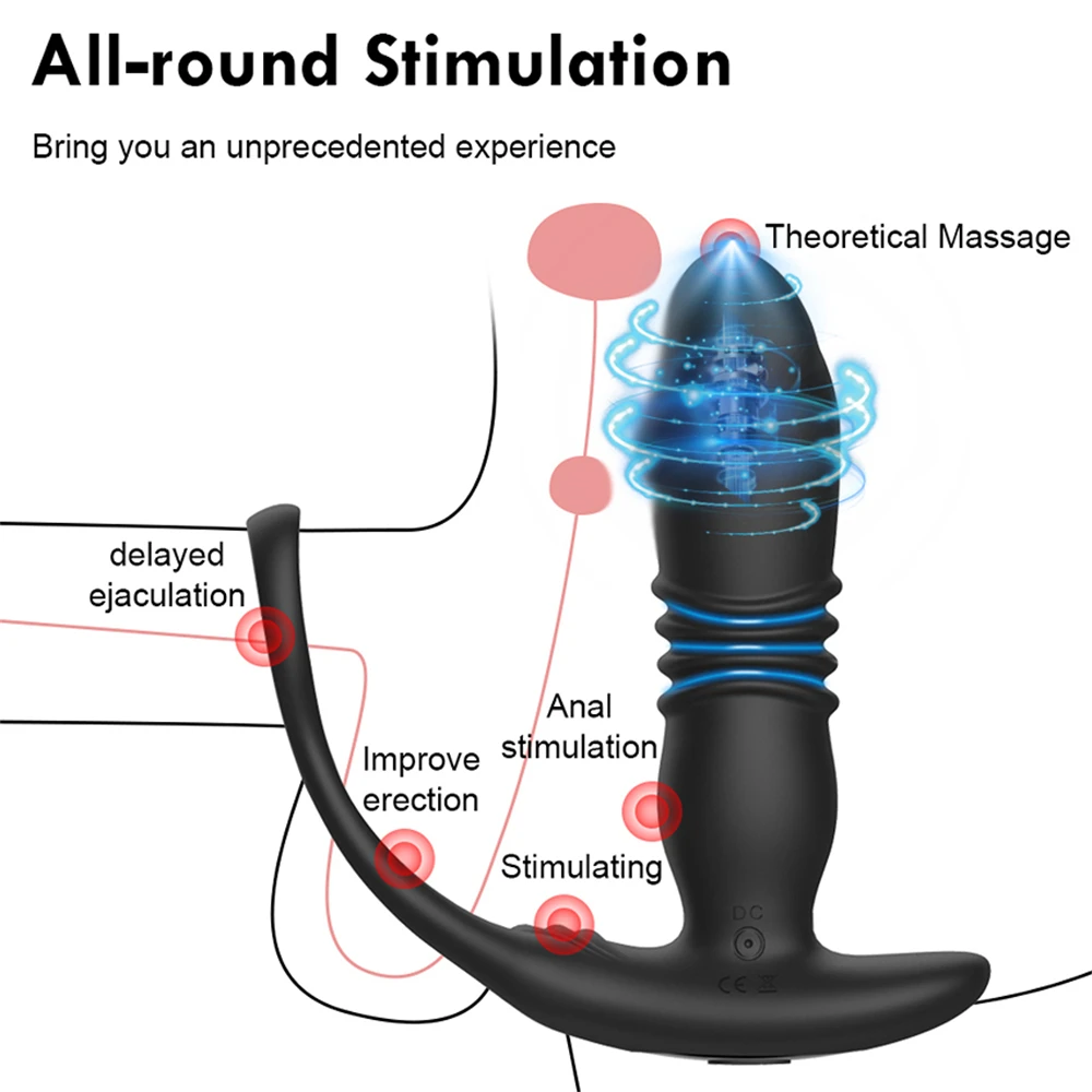 Thrusting جهاز تدليك للبروستاتا الشرج هزاز تهتز بعقب المكونات محفز الرجال الاستمناء المثيرة الجنس لعب لمستلزمات الكبار