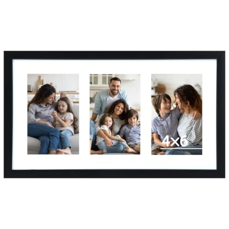 8x14 Collage Picture Frame with Three Openings for Displaying 4x6 Pictures, 4x6 Picture Frame Collage, Gallery Wall Frame, Mult