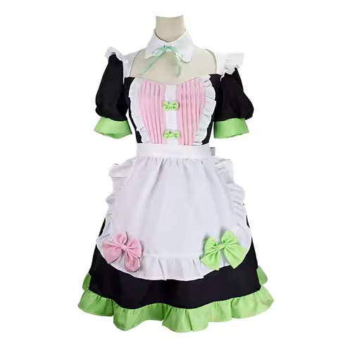 Halloween School Festival Women Anime Demon Slayer Kanroji Mitsuri Cosplay Maid Lolita Costume