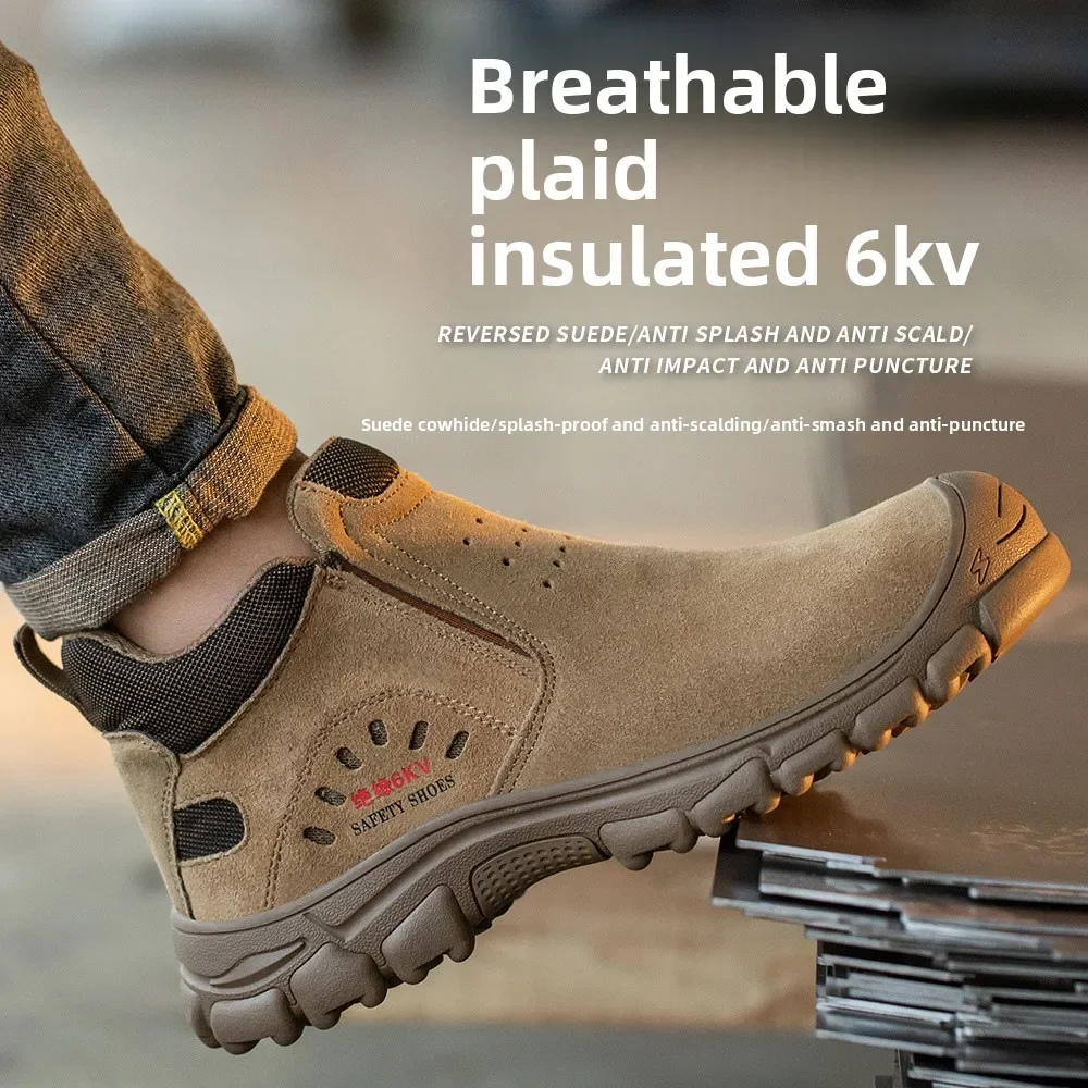 Labor Insurance Shoes Insulation 6kv Anti-smashing and Anti-piercing Rubber Sole Wear-resistant Comfortable and Breathable Shoes