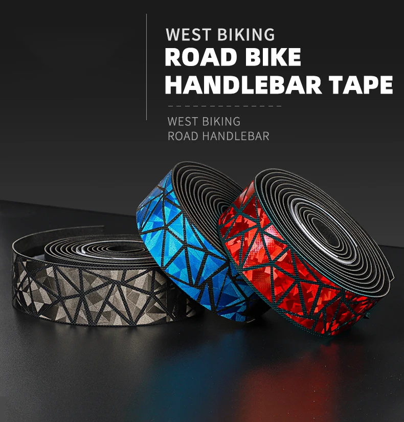 WEST BIKING Road Bicycle Soft Handlebar Tape PU+EVA Anti-slip Bike Handlebar Tape Shock Absorption Cycling Wrap End Plug