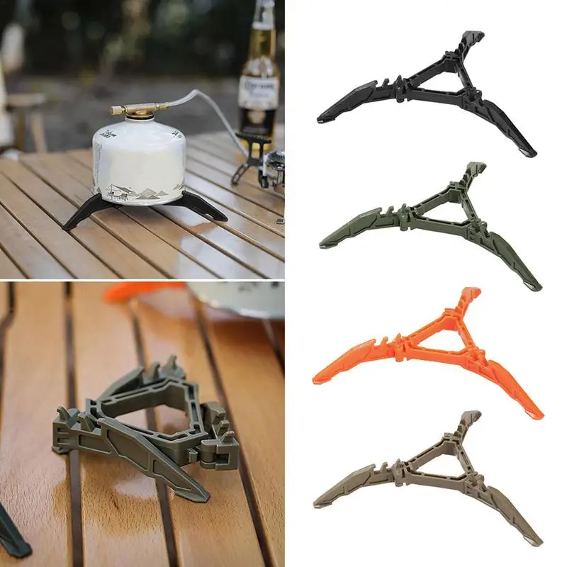 Camping Nylon Gas Tank Bracket Folding Alcohol Stoves Tripod Stabilizer Canister Tank Base Burner Holder For 110g/250g/450g Tank