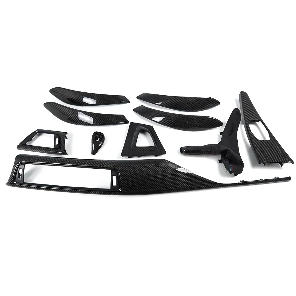 For BMW 3 Series 4 Series F30 F32 F34 F35 F36 3GT Interior Kit 10 Pcs Replacement Decoration Accessories Carbon Fiber