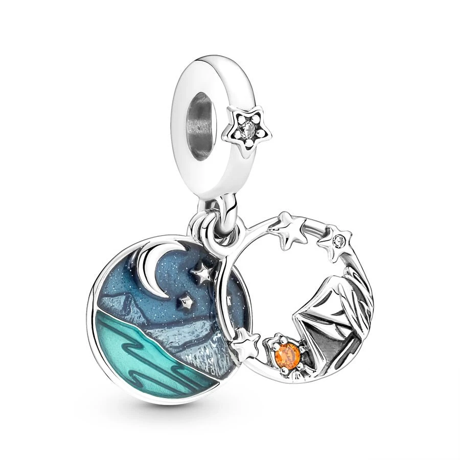 Wise Owl Dolphin & Camping Night Sky Dangle Charm Bead Fit Original 925 Sterling Silver Bracelet Bangle DIY Jewelry Gift