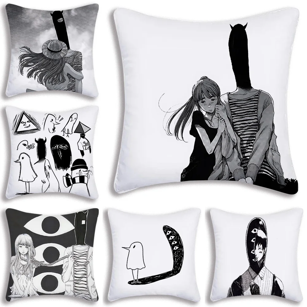 

Goodnight Punpun Pillow Covers Cartoon Sofa Decorative Home Double-sided Printing Short Plush Cute Cushion Cover