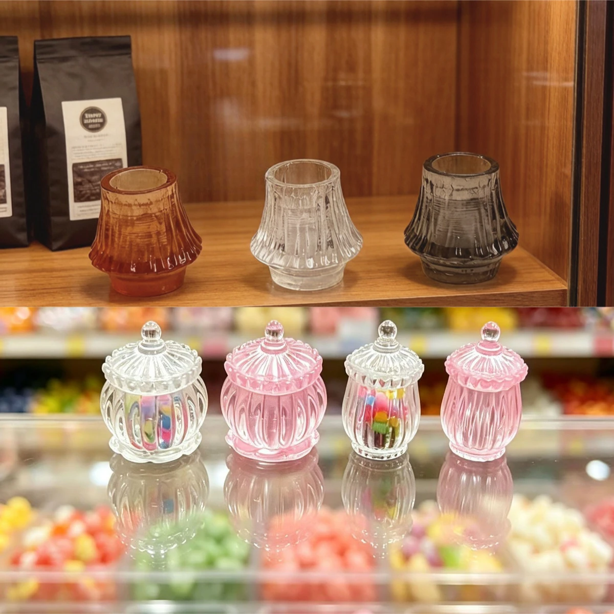 100pcs Kawaii Miniature Simulation Mini Candy Jar Coffee Cup Resin Cabochon Dollhouse Decor Desktop Oranment Wholesale Craft