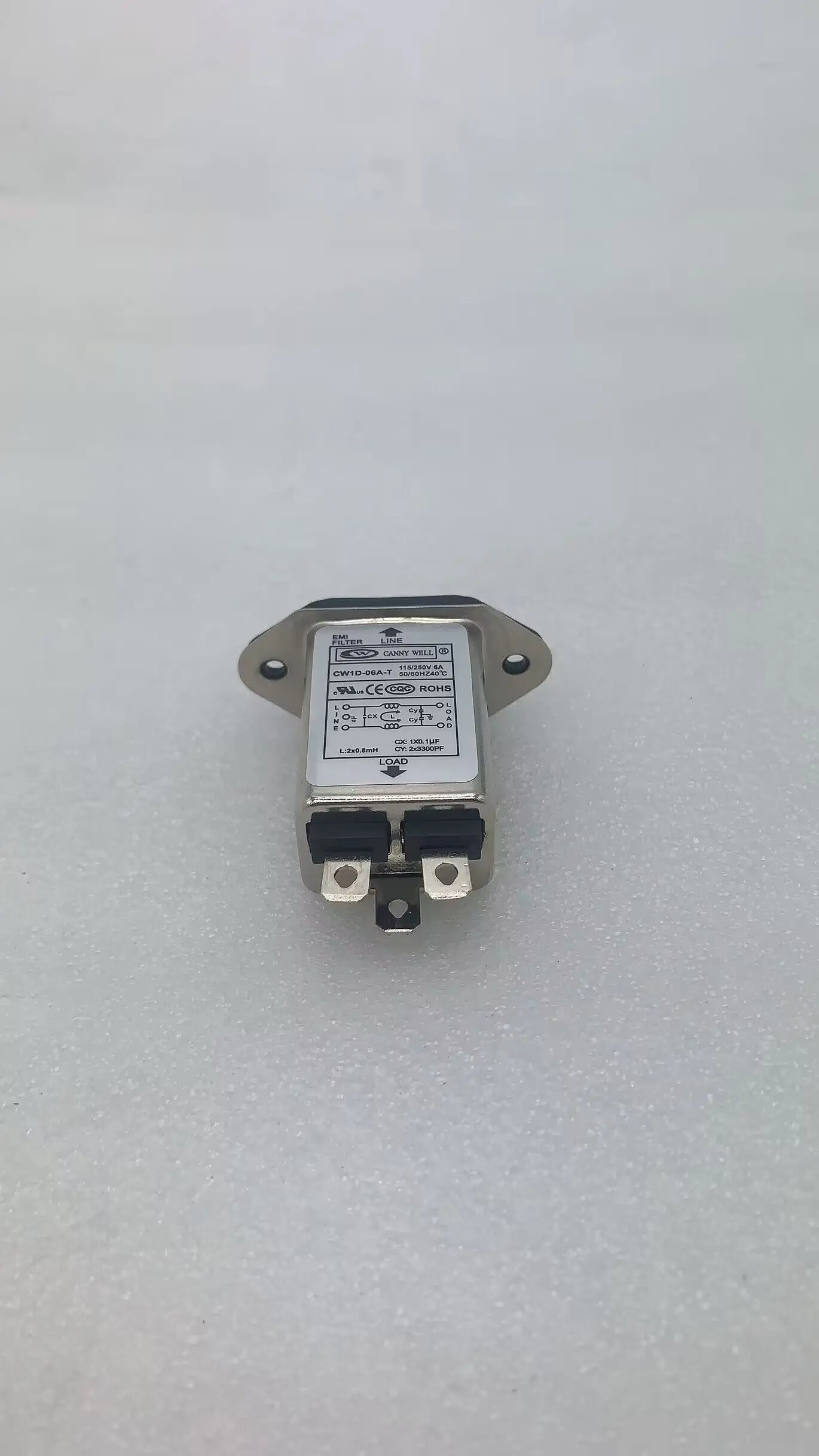 CW1D-6A-T 섀시 마운트, IEC 320 C14 전력선, EMI 필터, AC 115V, 250V, 6A