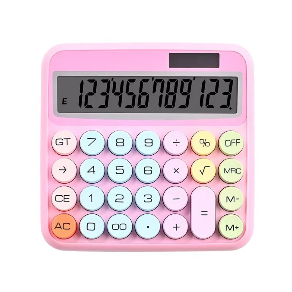 Mechanical Button Calculator Hiah Yalue MultiColor Cute Options 12 Digit Large Screen FinanciaAccounting Professional Office