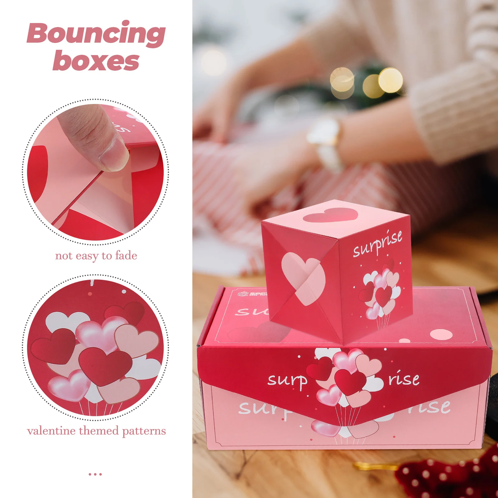 

1Set Valentine Bouncing Candy Boxes Paper Gift Party Candy Packaging for Chocolates Cookies Treats