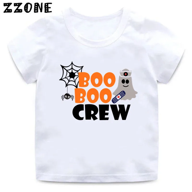 Kaus anak-anak lucu gambar labu Horor seri Halloween t-shirt bayi perempuan anak laki-laki lengan pendek atasan anak-anak, HKP5858