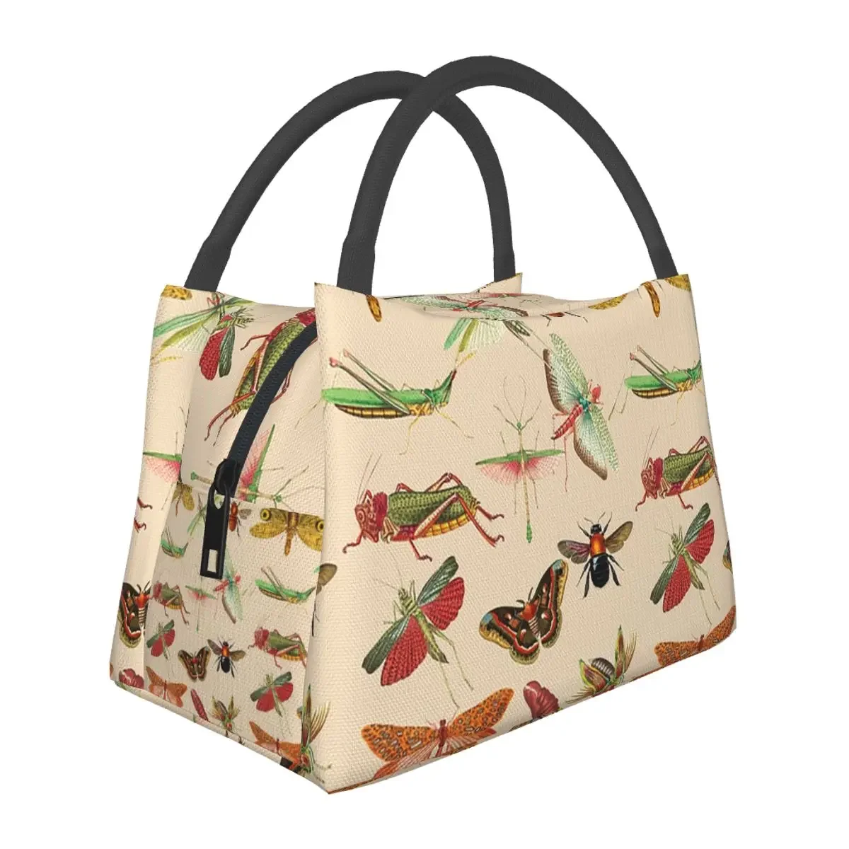 

Vintage Bugs And Insects Illustration Lunch Bags Insulated Bento Box Lunch Tote Picnic Bags Cooler Thermal Bag for Woman Kids