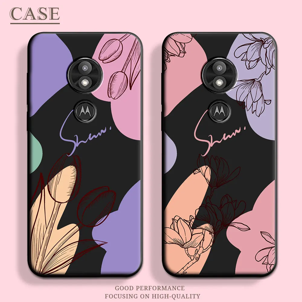 For Moto E5 E6 Play Case Butterfly Soft Silicone Couple Stars TPU Floral Phone Case For Motorola Moto E6 Play Fashion Back Cover
