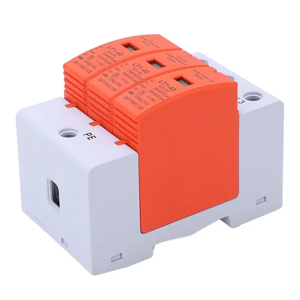 

Durable AC420V Protective Device 20-40KA 3P Breaker Protector Voltage Arrester Home Improvement