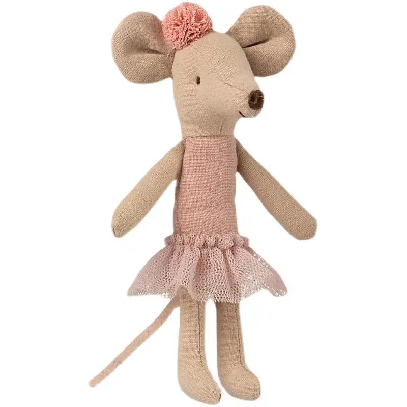 Mini Ballerina Mouse Girl Toys Handmade CuteLittlee Mice Fabric Toy Stuffed Animal Angel Plushie for Toddler Pocket Toy