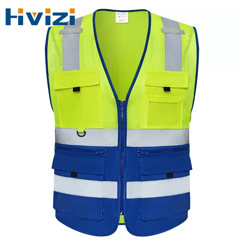 

Reflective Safety Vest Custom LOGO TEXT High Visibility Work Vest Construction Work Uniforms Engineer Safety Vest