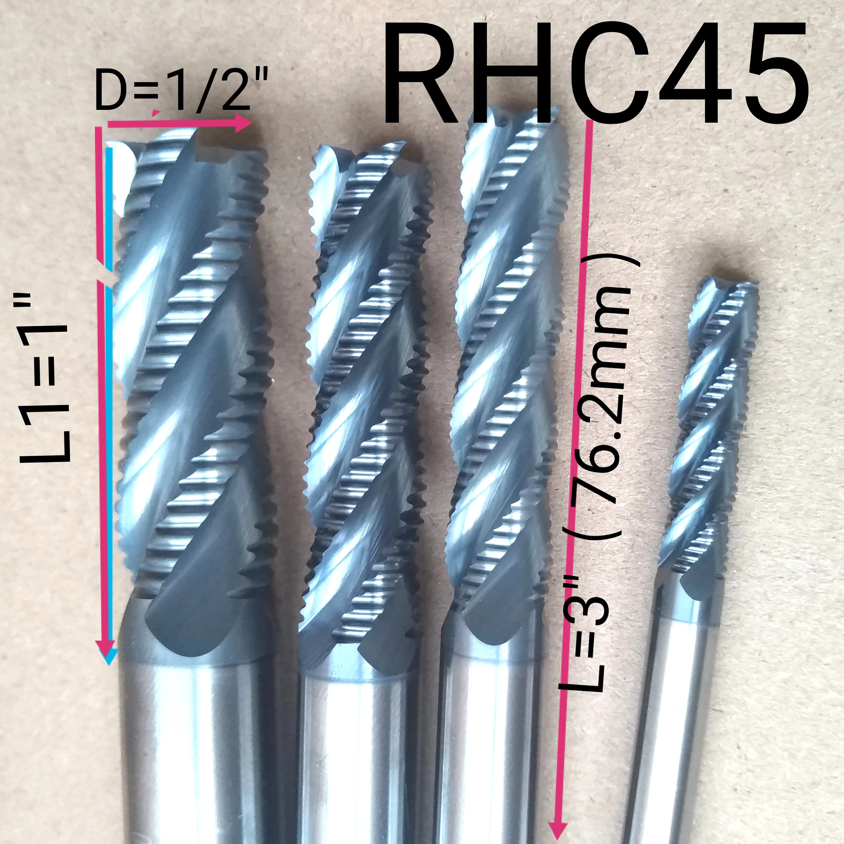 

4mm 6mm 8mm 10mm 12mm 16mm14mm4 flutes HRC45 Roughing End Mills Milling cutters CNC Carbide router bits milling bits