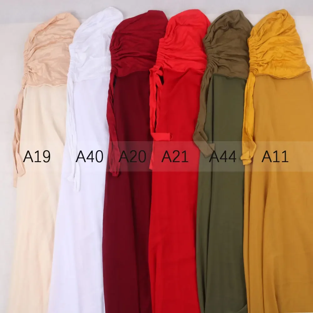 Lenço liso do Chiffon Underscarf Xale com Jersey, Islam Inner Scarf, Headband, estiramento Hijab, Headwrap Cover, Jersey, Cap