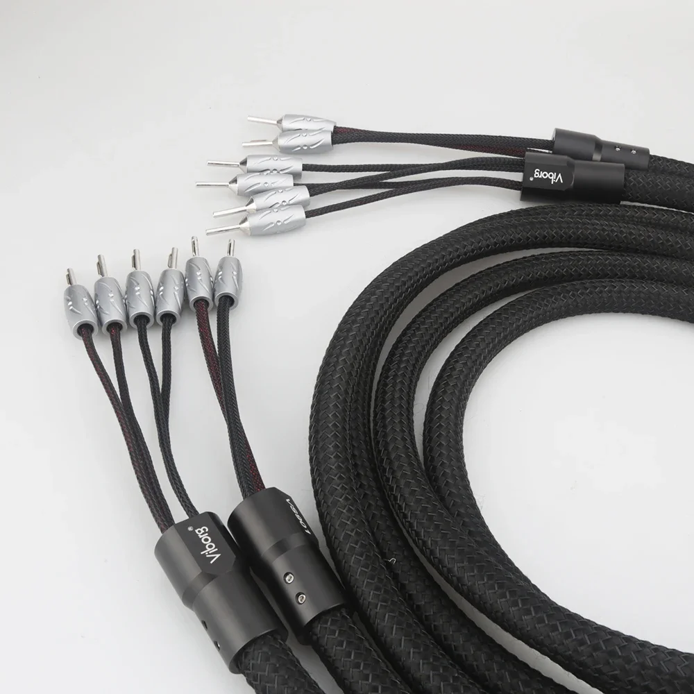 Viborg VS901 High Fidelity สายลําโพง Viborg ทองแดงบริสุทธิ์กล้วยปลั๊ก Biwire สายลําโพงสําหรับ HiFi, โฮมเธียเตอร์