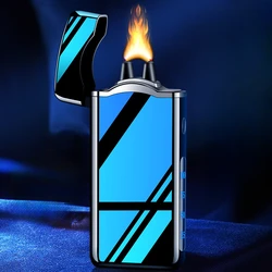 Fashionable High-power Electric Flame Arc Lighter with Power Display High-end Arc Windproof Lighter Men's Cigarette Accessories