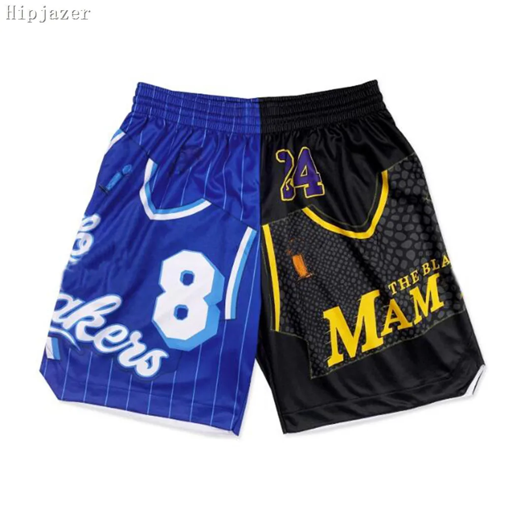 2024Men  Basketball Shorts  24# 8# European American Style Slam Hiphop Street   Basketball Shorts  Training    Running Shorts