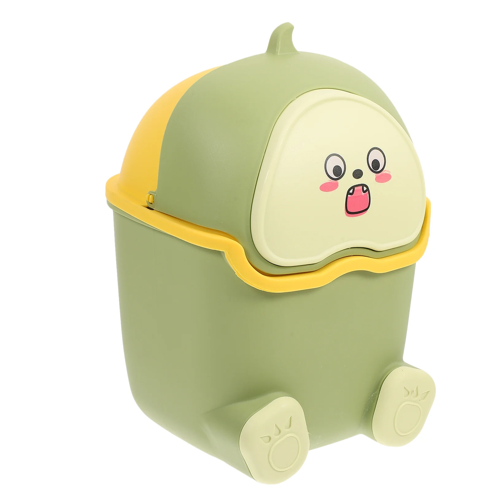 

Мини-настольный мусорный бак с крышкой, милый мусорный бак для офиса, спальни, гостиной, стола, пластиковый портативный контейнер для мусора