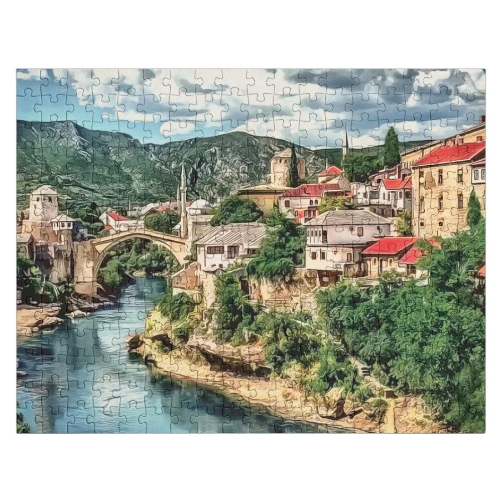 Mostar Old Bridge, Stari Most BosniaJigsaw Puzzle Personalised Toys Custom Child Gift