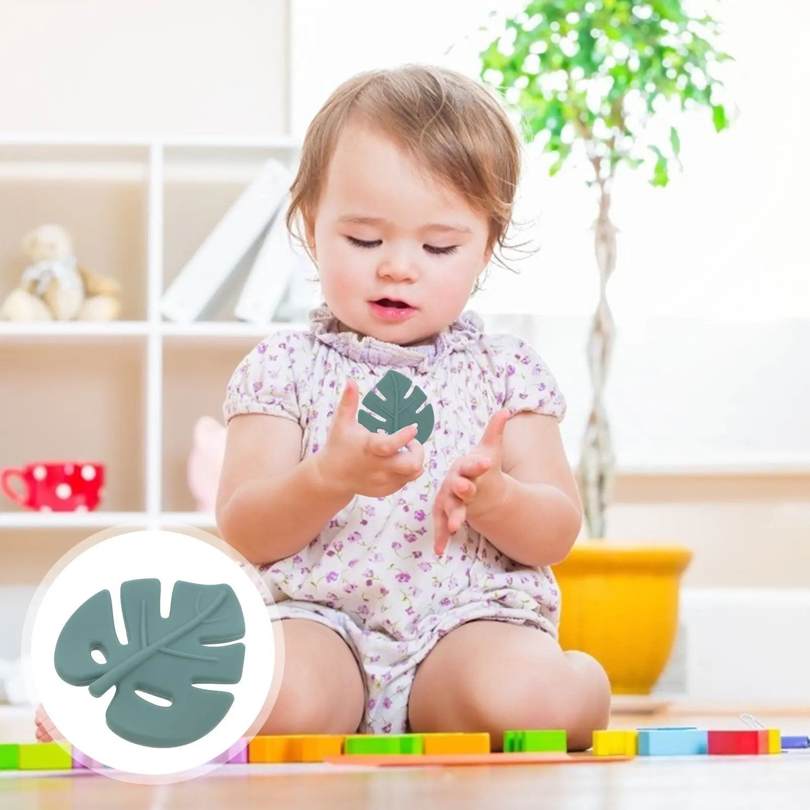 

Силиконовая палочка-прорезыватель для младенцев, мягкое жевательное кольцо для облегчения прорезывания зубов, сенсорного развития, координации рук и глаз, успокаивающее средство